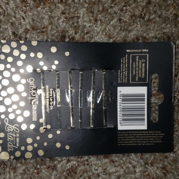 Marble Embellished Hair Slides 6pcs - Picture 2 of 3